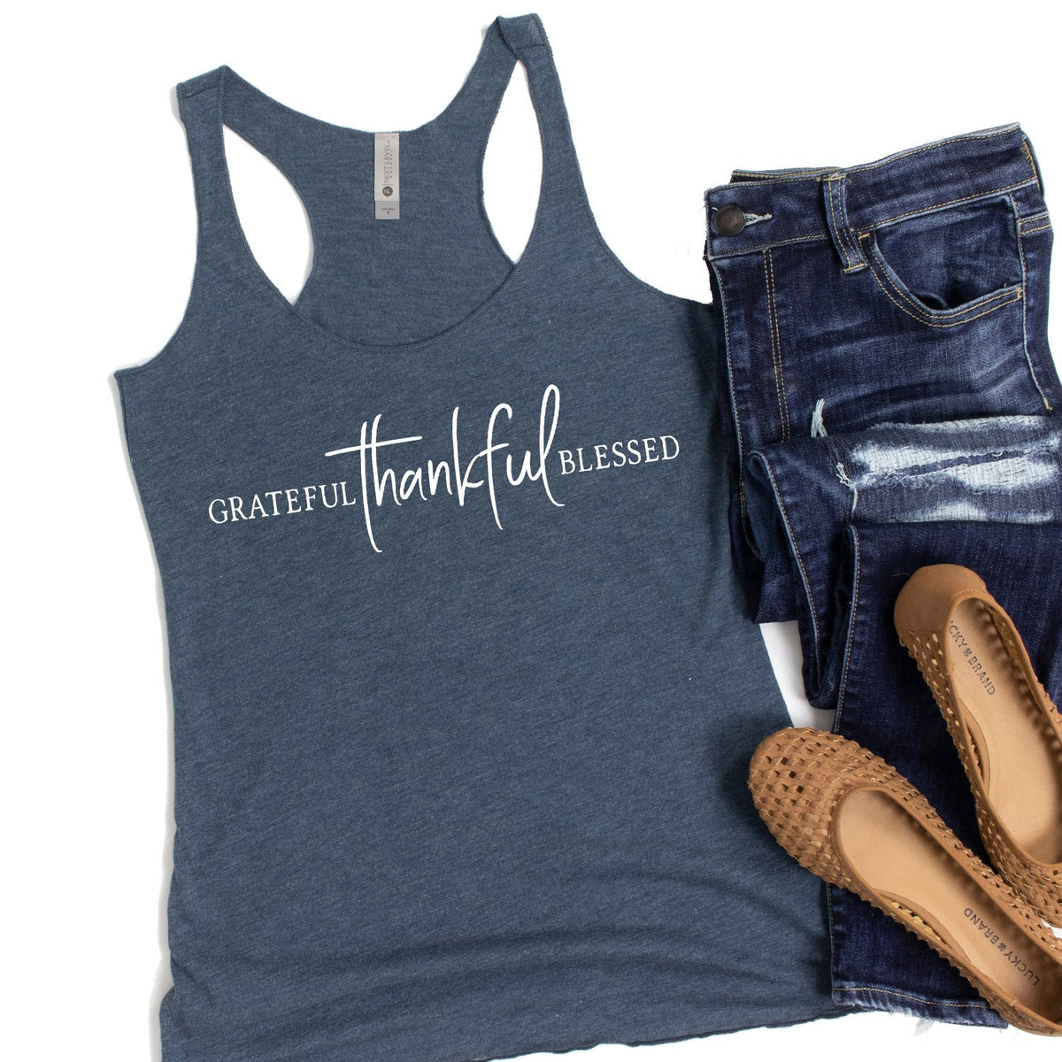Grateful Thankful Blessed - Tank Top Racerback
