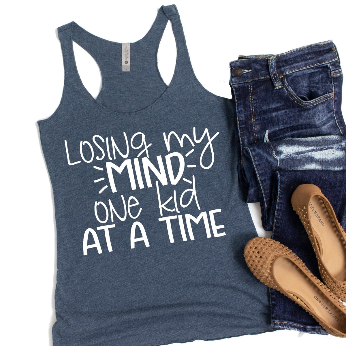 Losing My Mind One Kid At A Time - Tank Top Racerback