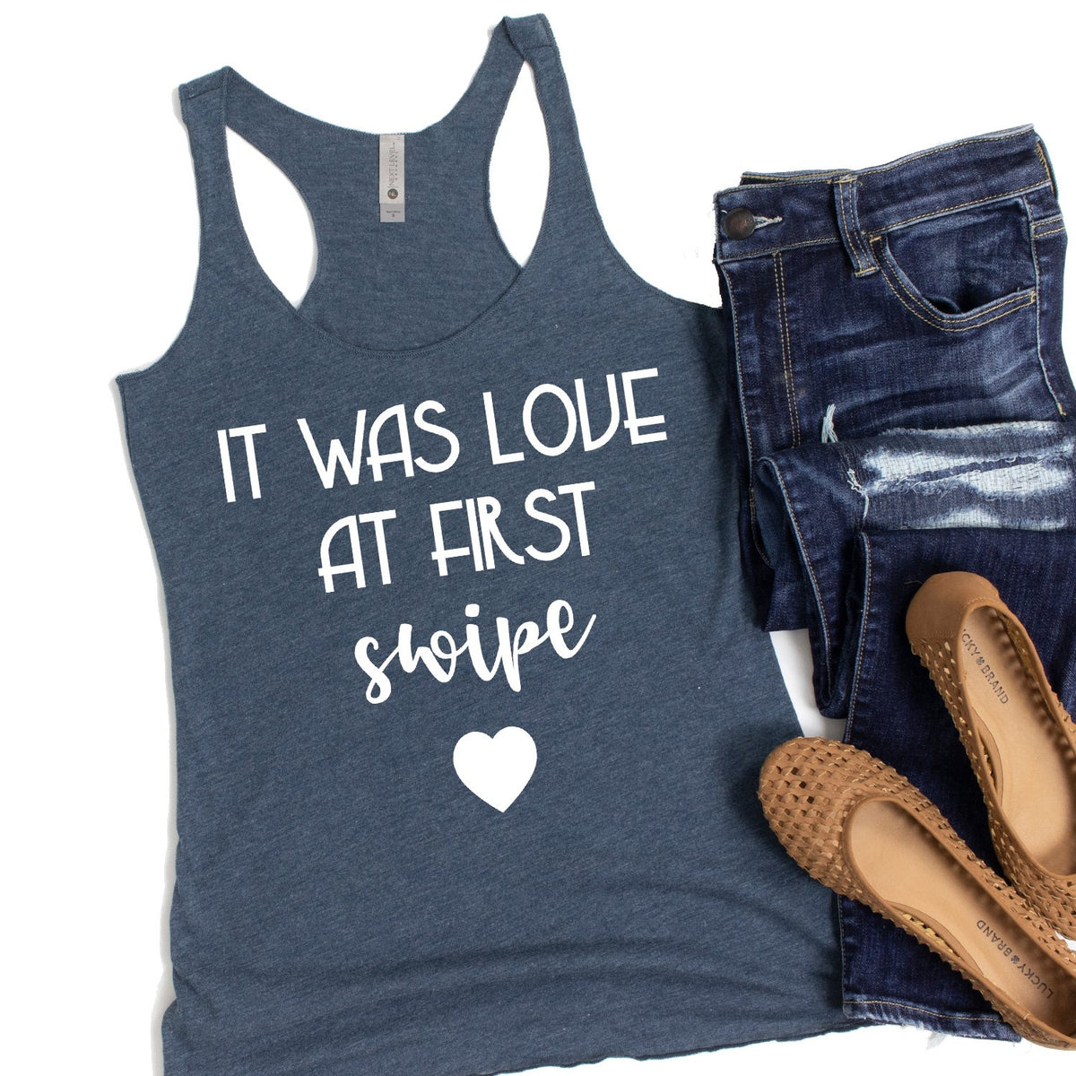 It Was Love at First Swipe - Tank Top Racerback