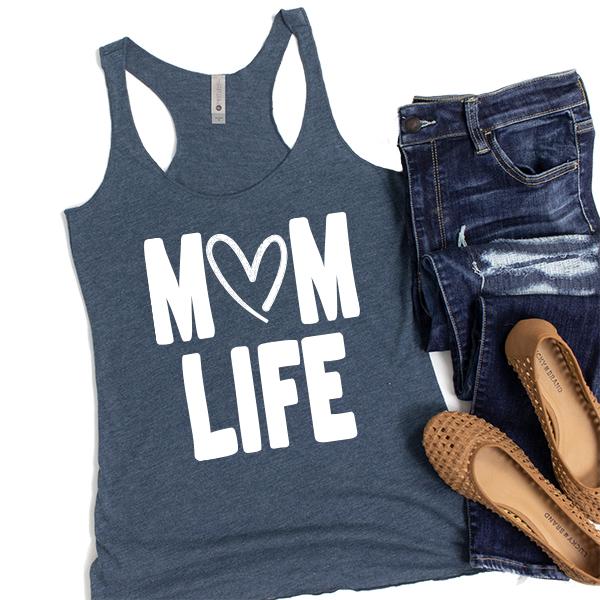 Mom Life with Heart - Tank Top Racerback