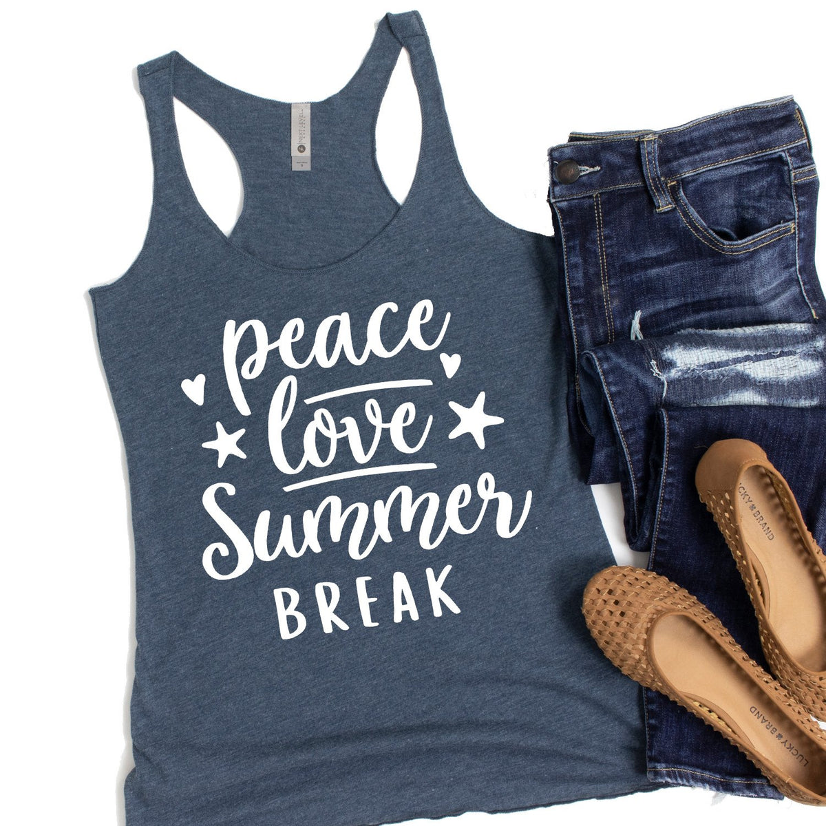 Peace Love Summer Break - Tank Top Racerback