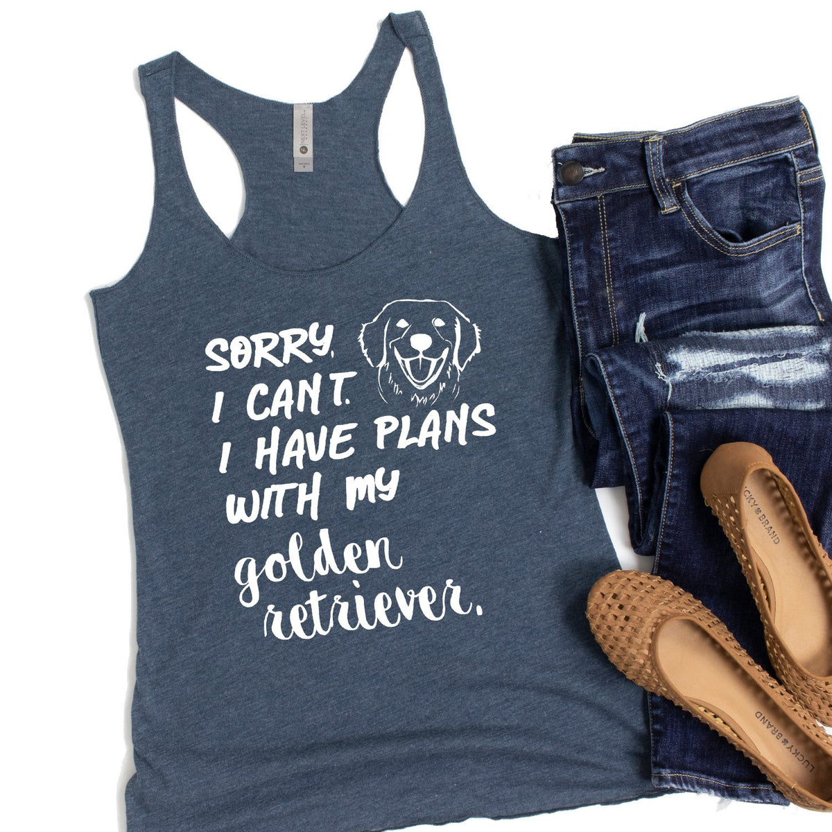 Sorry I Can&#39;t I Have Plans with My Golden Retriever - Tank Top Racerback