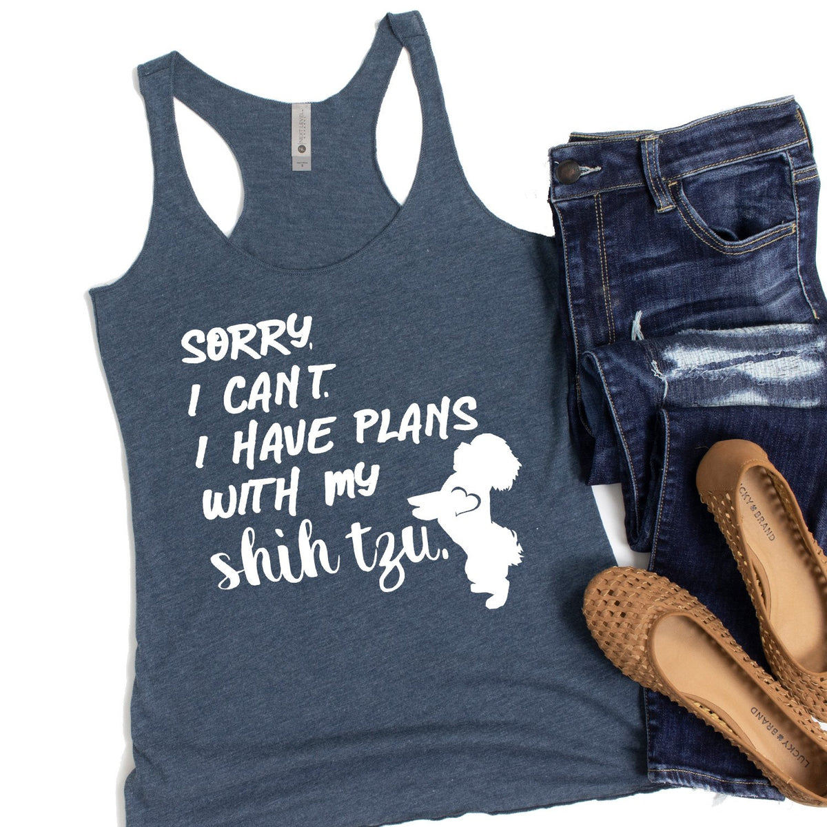 Sorry I Can&#39;t I Have Plans with My Shih Tzu - Tank Top Racerback