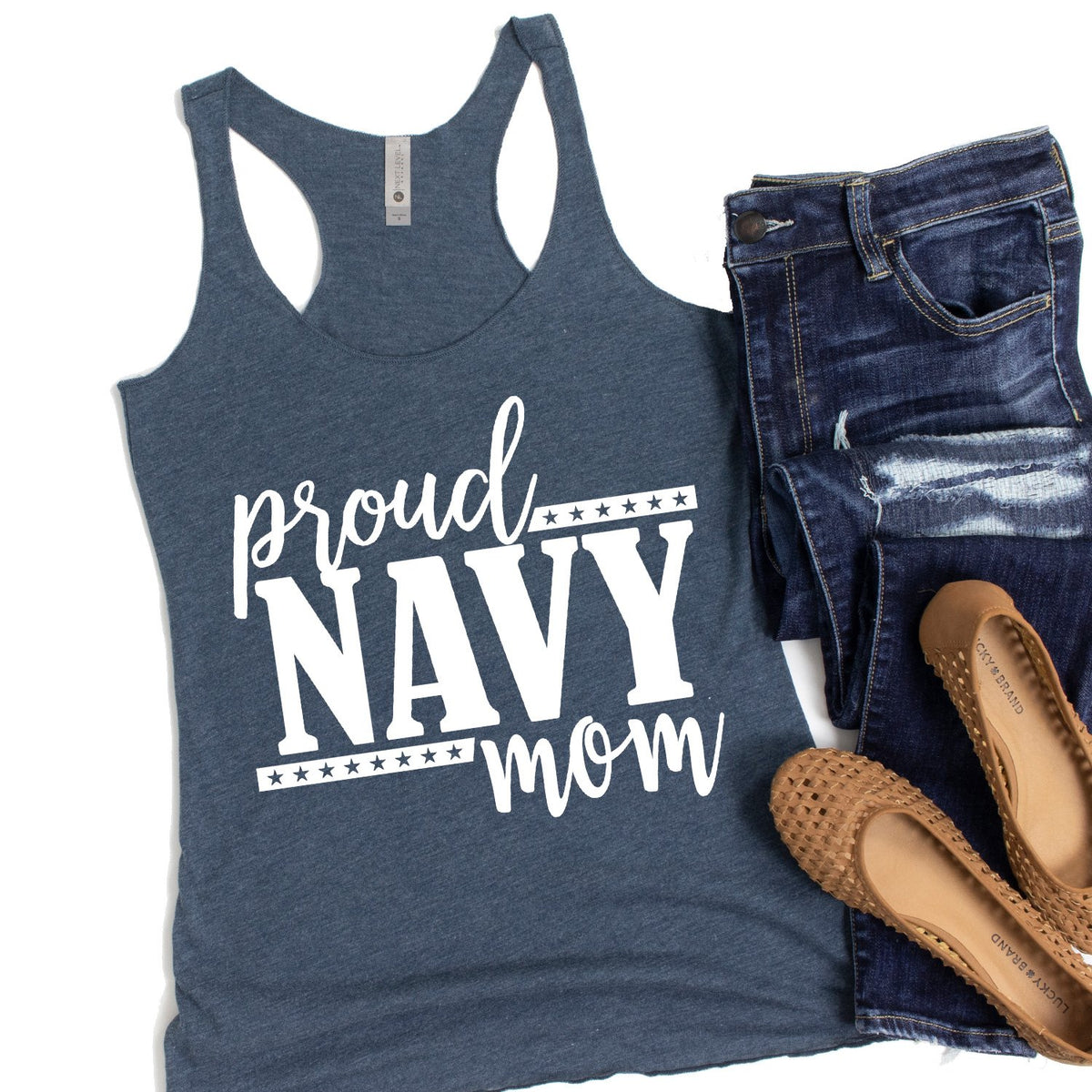 Proud Navy Mom - Tank Top Racerback