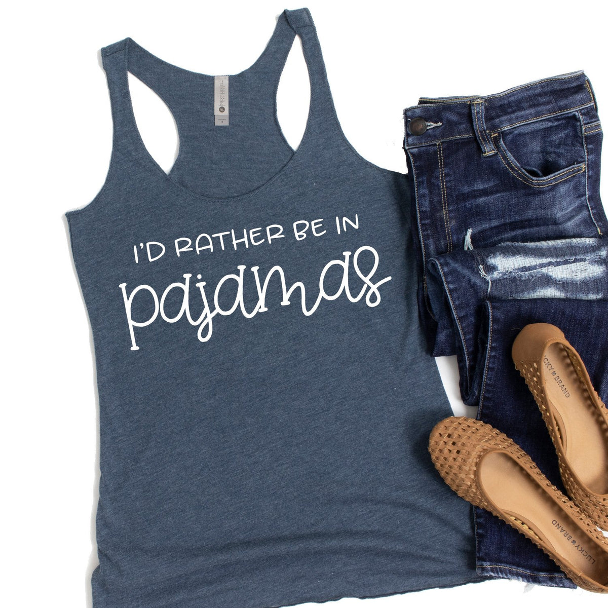 I&#39;d Rather Be in Pajamas - Tank Top Racerback