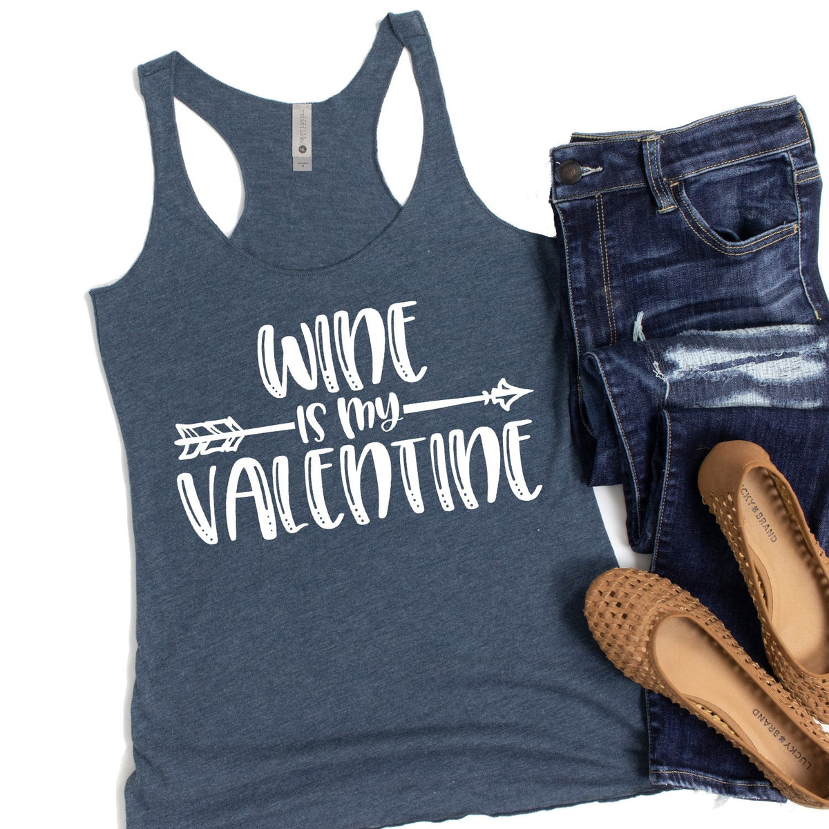 Wine is My Valentine - Tank Top Racerback