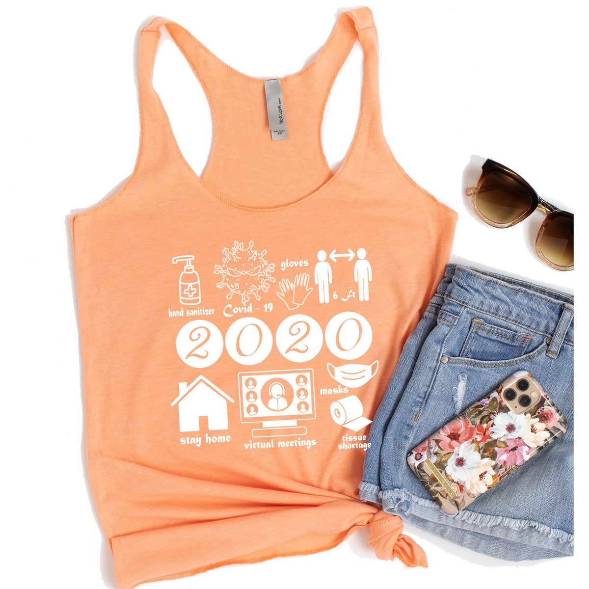 2020 Summary COVID Stay Home - Tank Top Racerback
