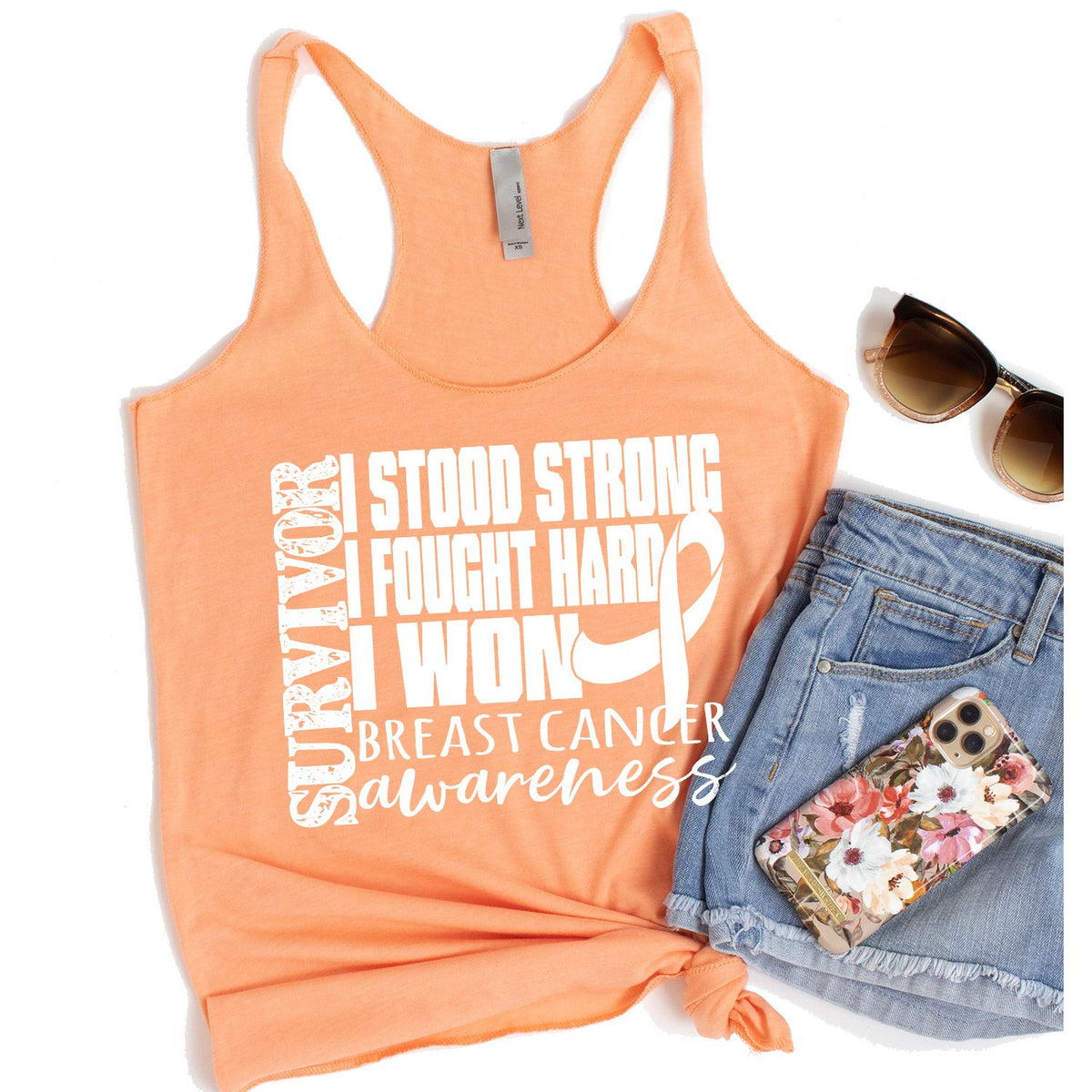 I Stood Strong I Fought Hard I Won - Tank Top Racerback