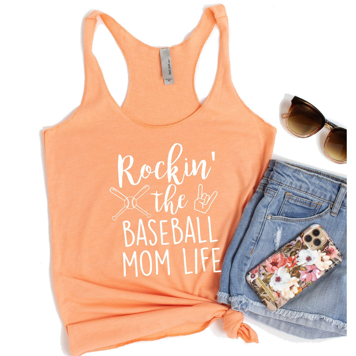 Rockin&#39; The Baseball Mom Life - Tank Top Racerback