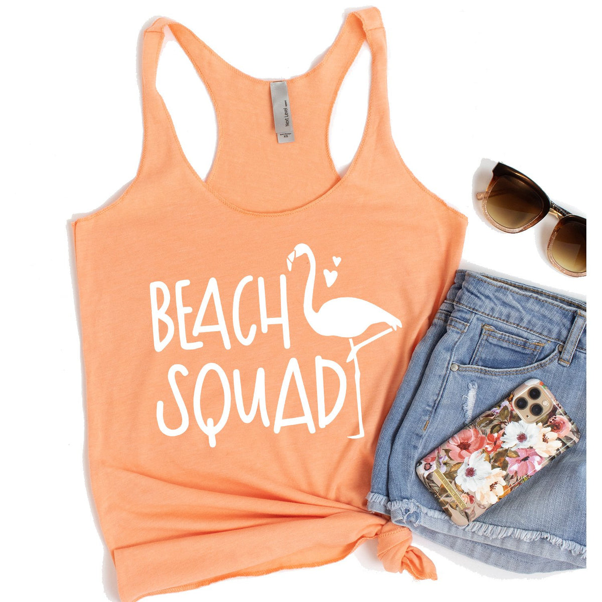Beach Squad with Swan - Tank Top Racerback