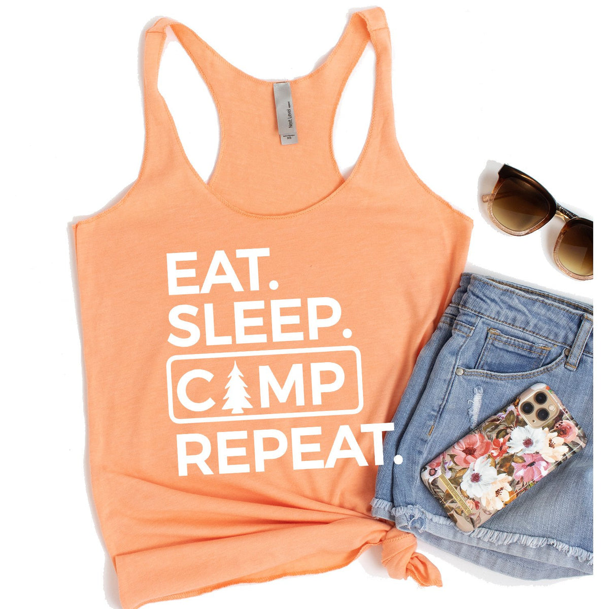 Eat Sleep Camp Repeat - Tank Top Racerback