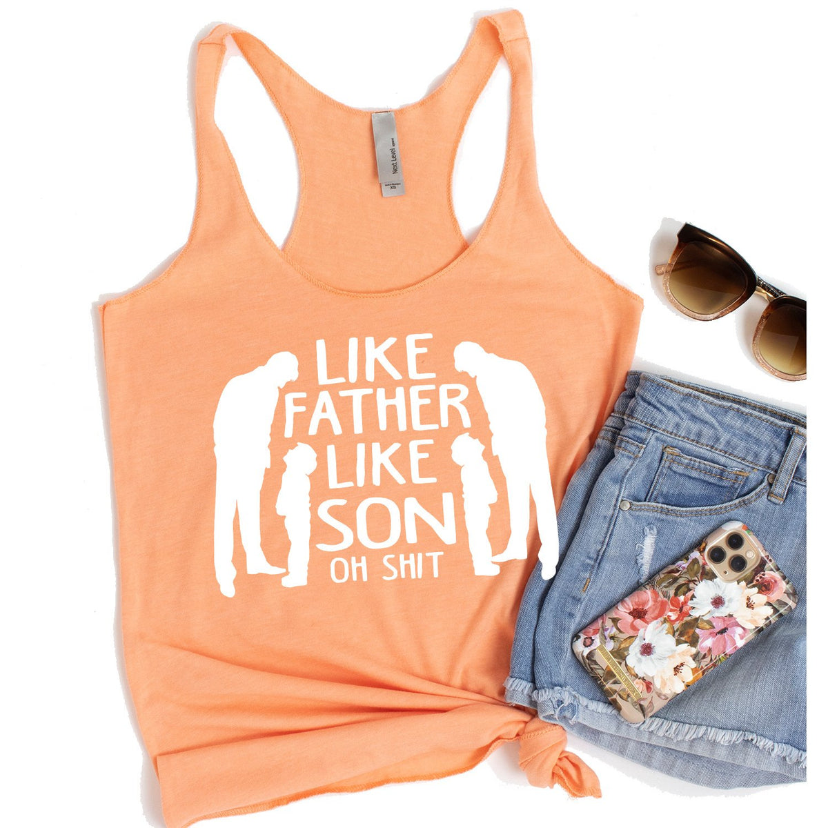 Like Father Like Son Oh Shit - Tank Top Racerback