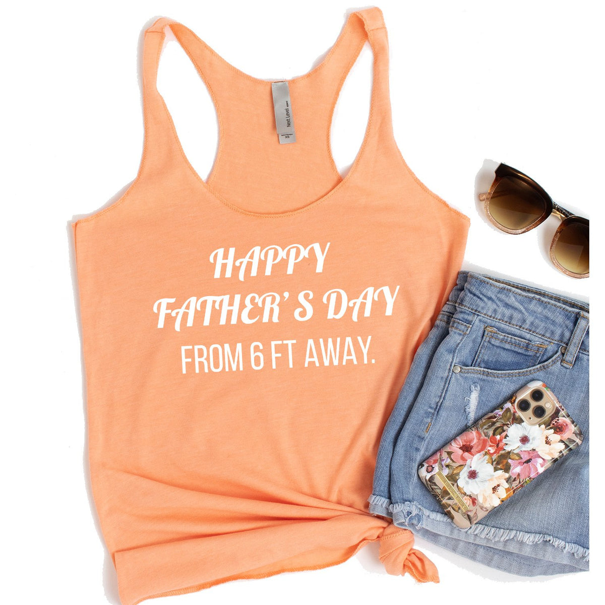 Happy Father&#39;s Day From 6 Ft Away - Tank Top Racerback