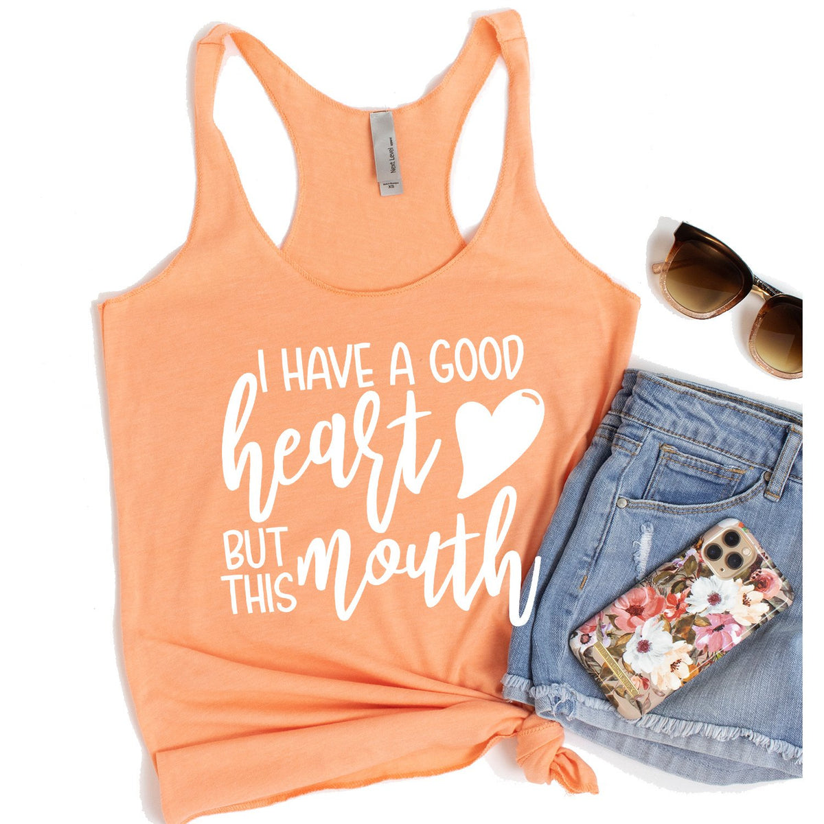 I Have A Good Heart But This Mouth - Tank Top Racerback