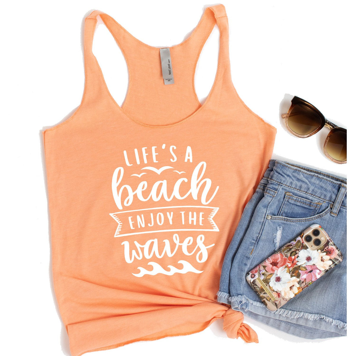 Life&#39;s A Beach Enjoy The Waves - Tank Top Racerback