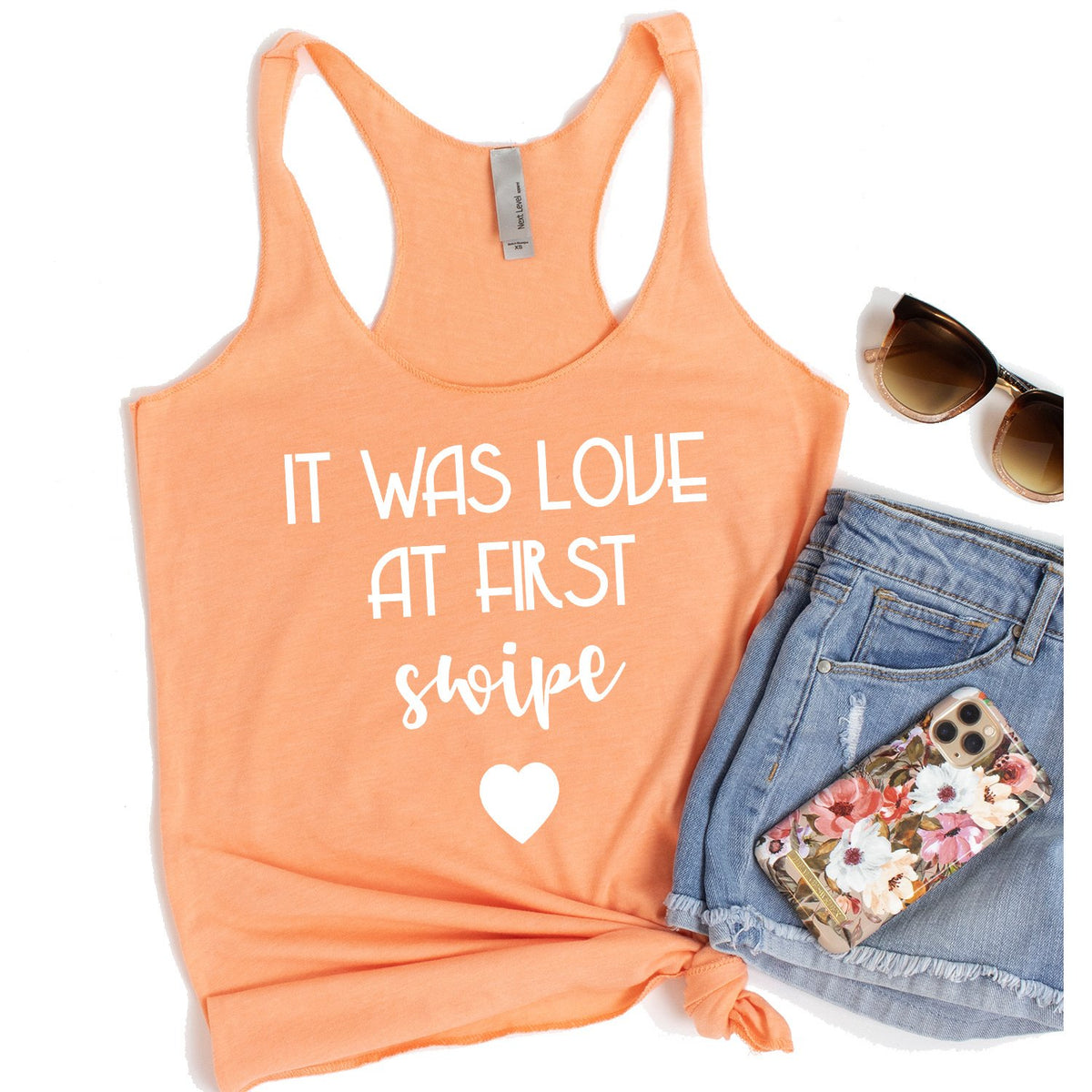 It Was Love at First Swipe - Tank Top Racerback