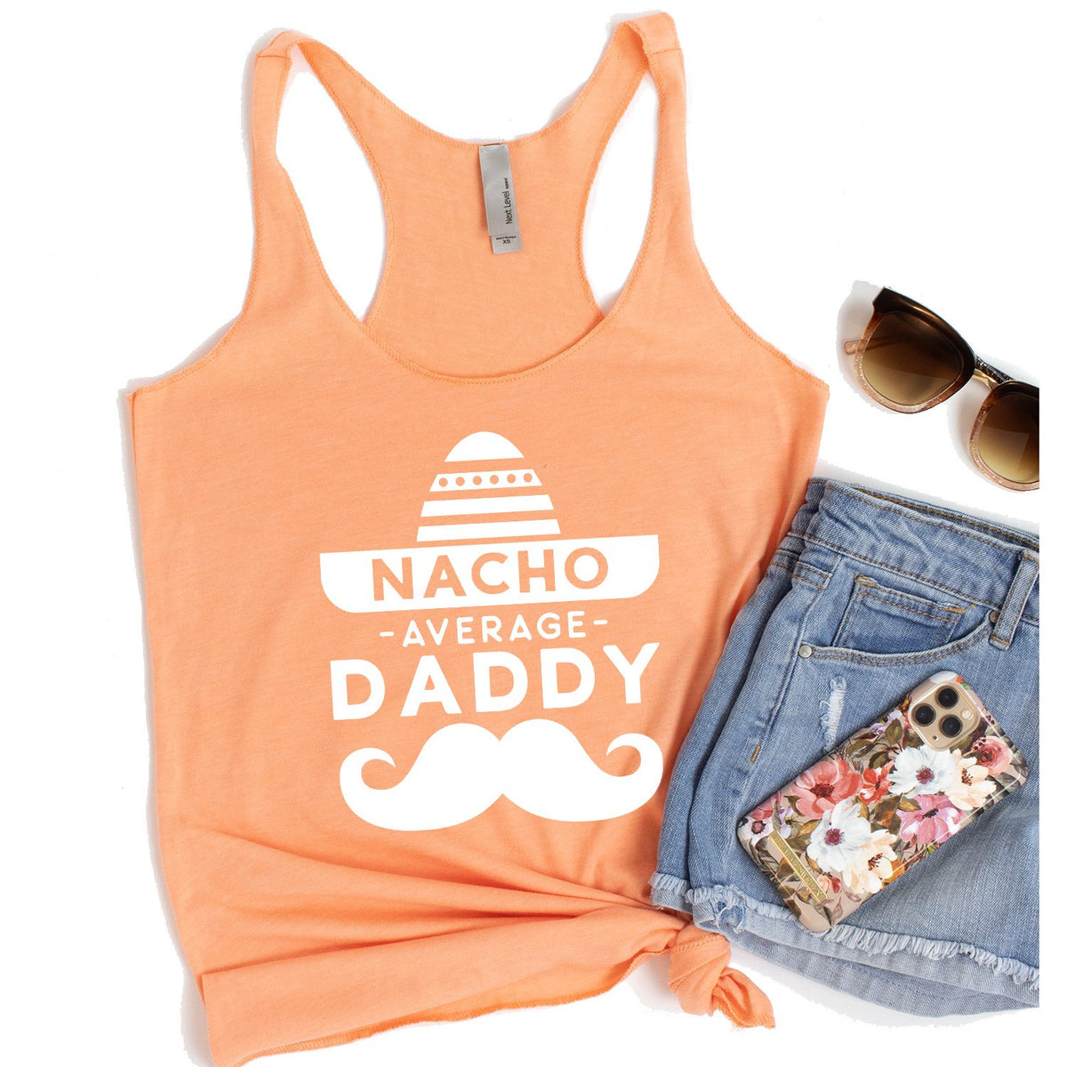 Nacho Average Daddy with Mustache - Tank Top Racerback