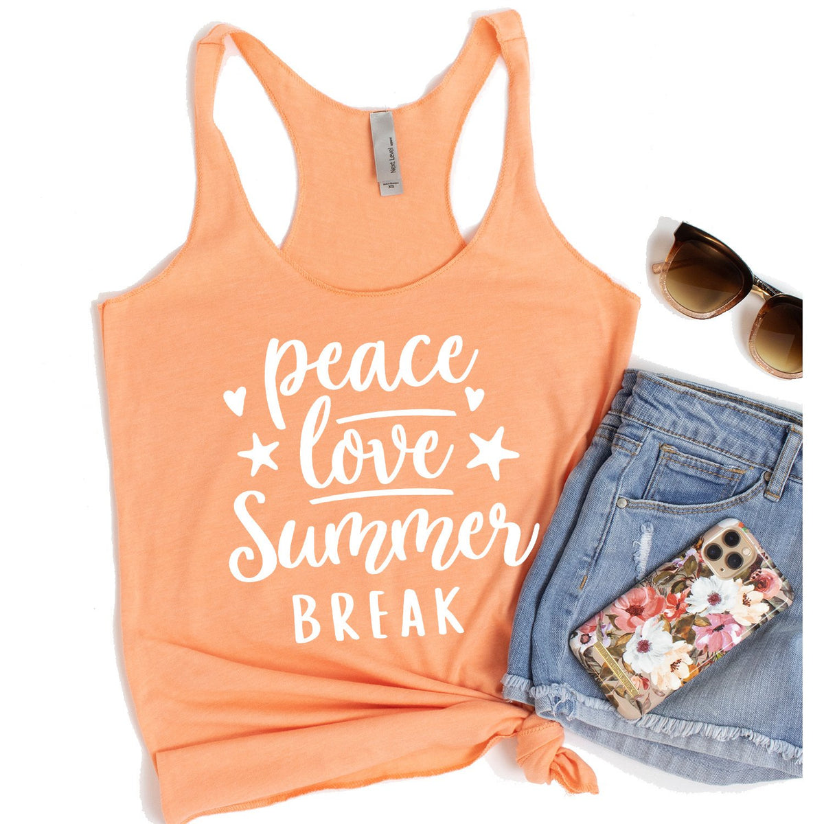 Peace Love Summer Break - Tank Top Racerback