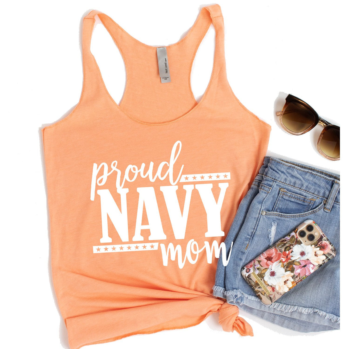 Proud Navy Mom - Tank Top Racerback