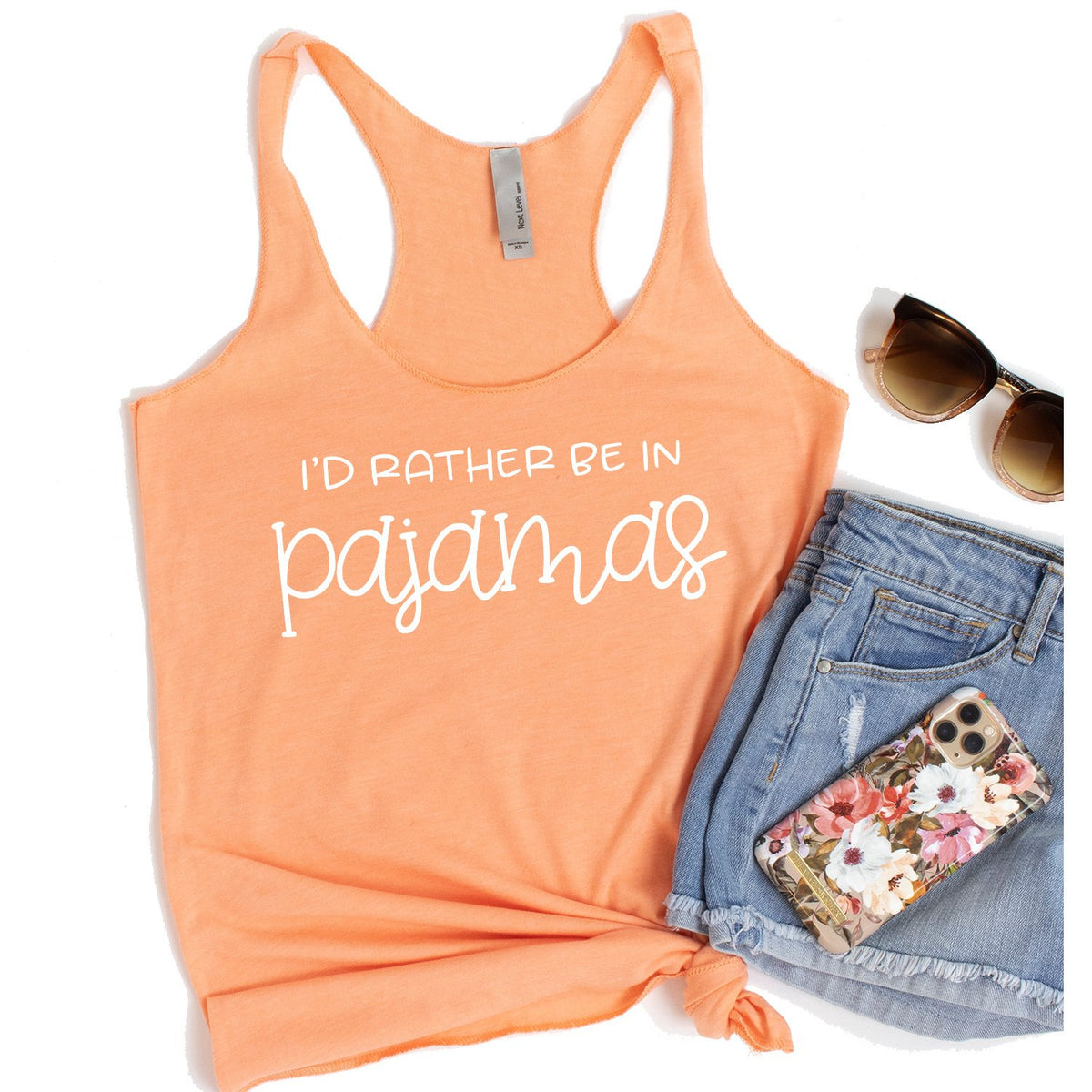 I&#39;d Rather Be in Pajamas - Tank Top Racerback