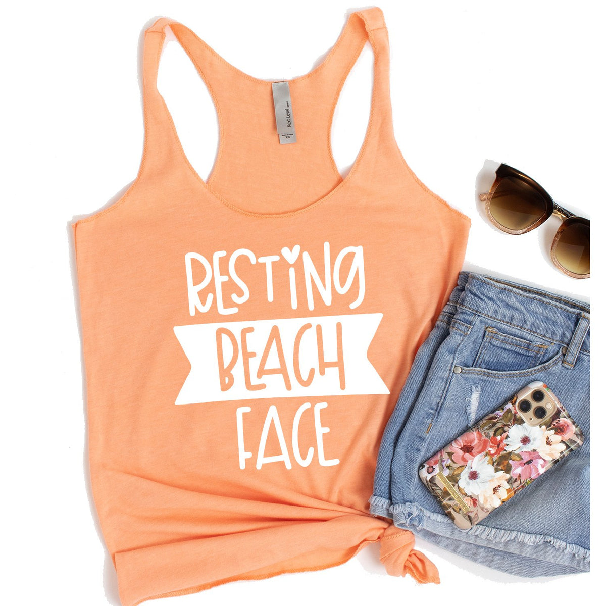 Resting Beach Face - Tank Top Racerback