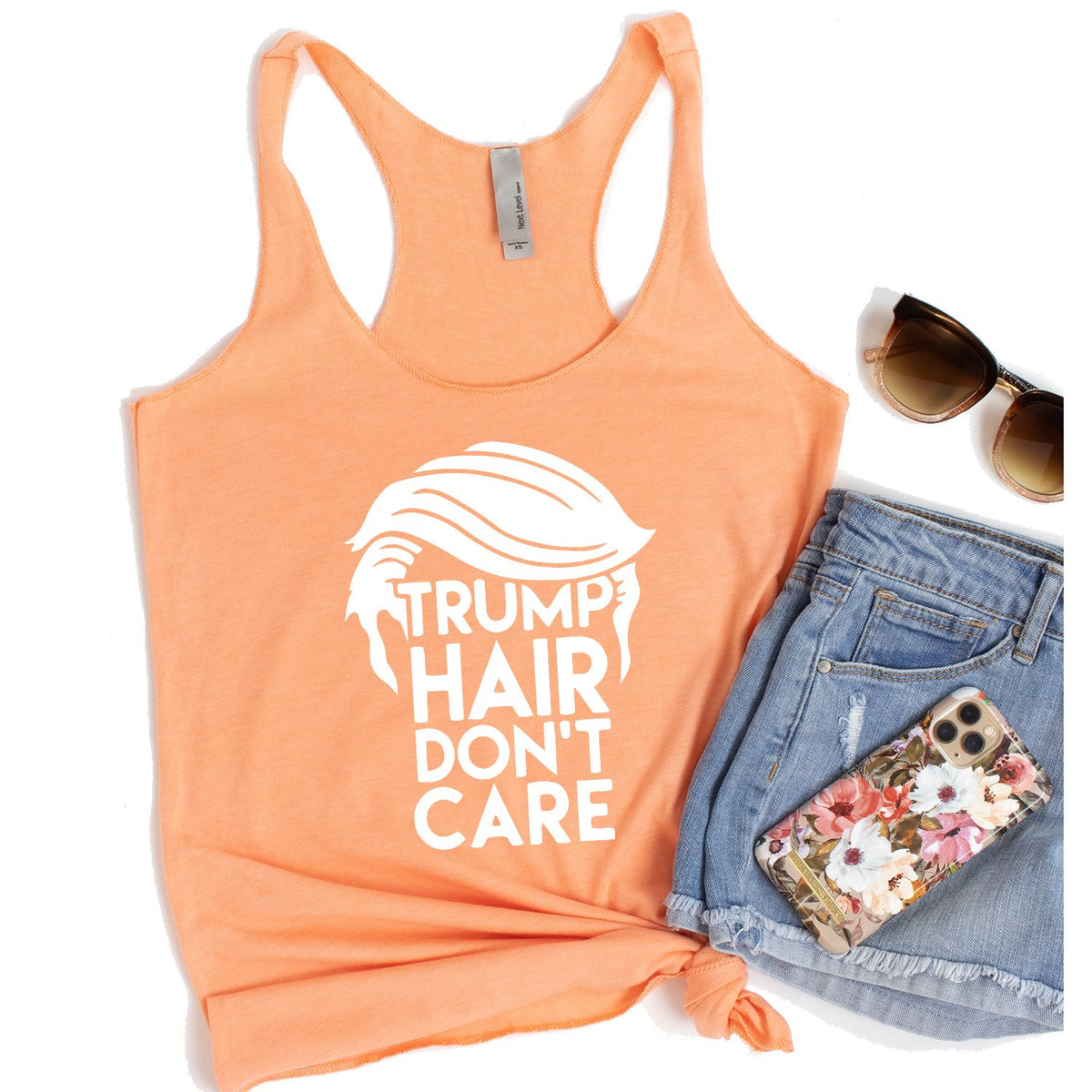 Trump Hair Don&#39;t Care - Tank Top Racerback