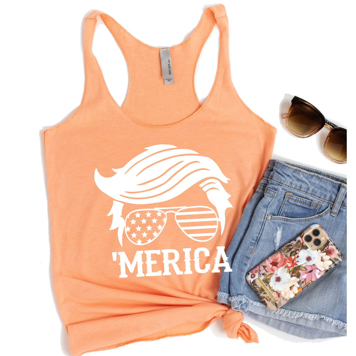 Trump Merica Glasses - Tank Top Racerback