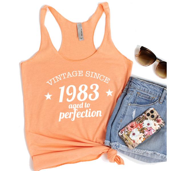 Vintage Since 1983 Aged to Perfection 38 Years Old - Tank Top Racerback