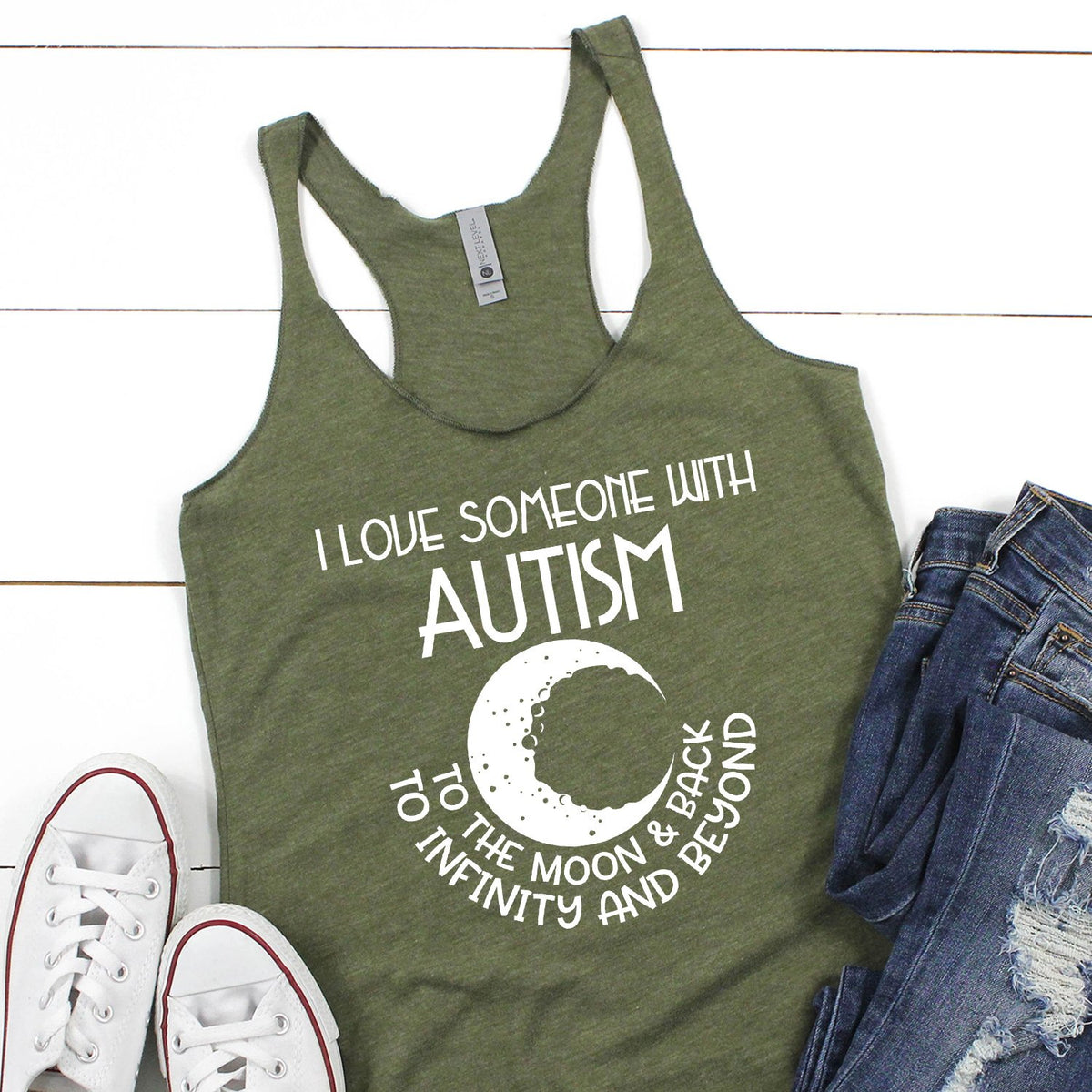 I Love Someone with the Autism to the Moon &amp; Back - Tank Top Racerback