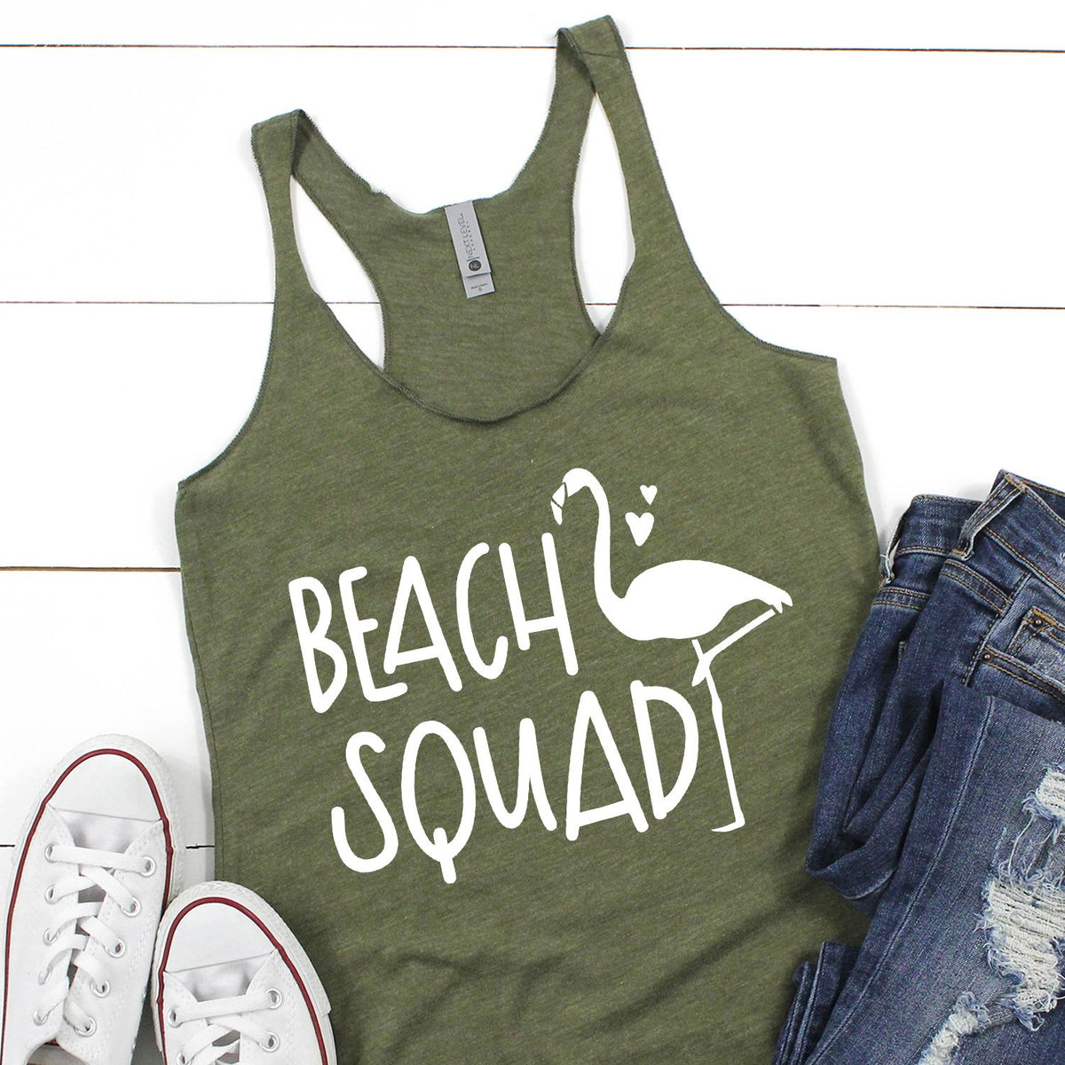 Beach Squad with Swan - Tank Top Racerback