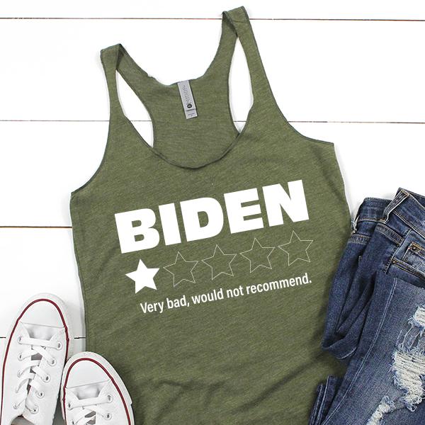 Joe Biden One Star Review Very Bad Would Not Recommend - Tank Top Racerback