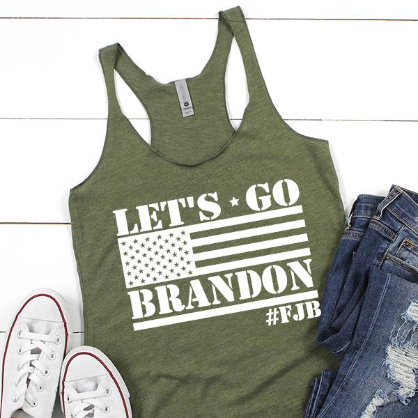 Let&#39;s Go Brandon American Flag - Tank Top Racerback