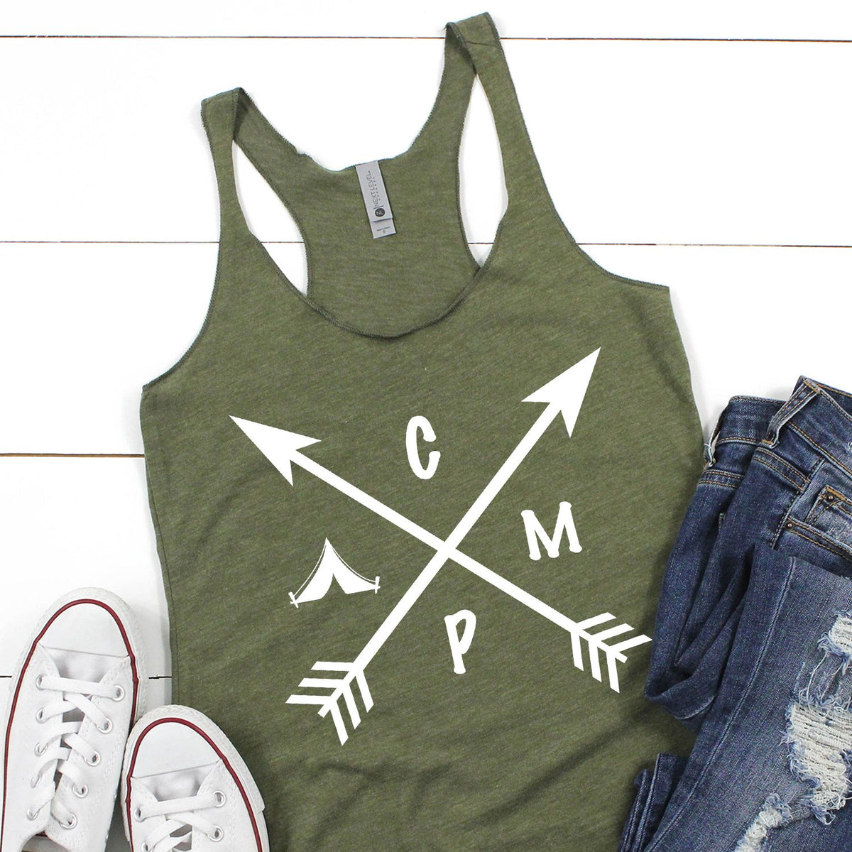 Camp with Arrows - Tank Top Racerback