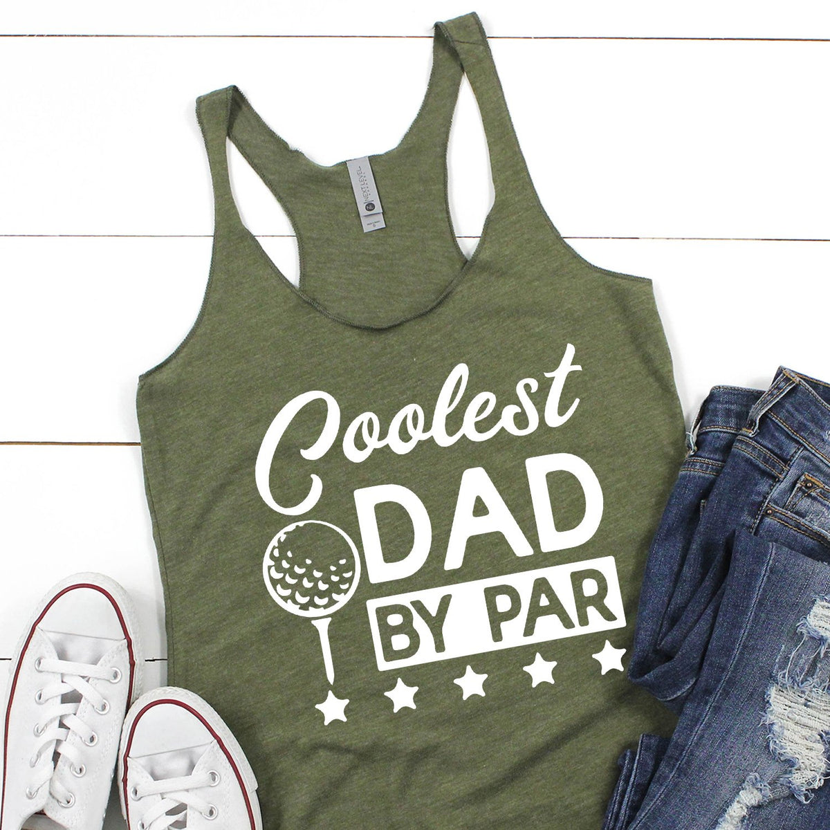 Coolest Dad By Par - Tank Top Racerback