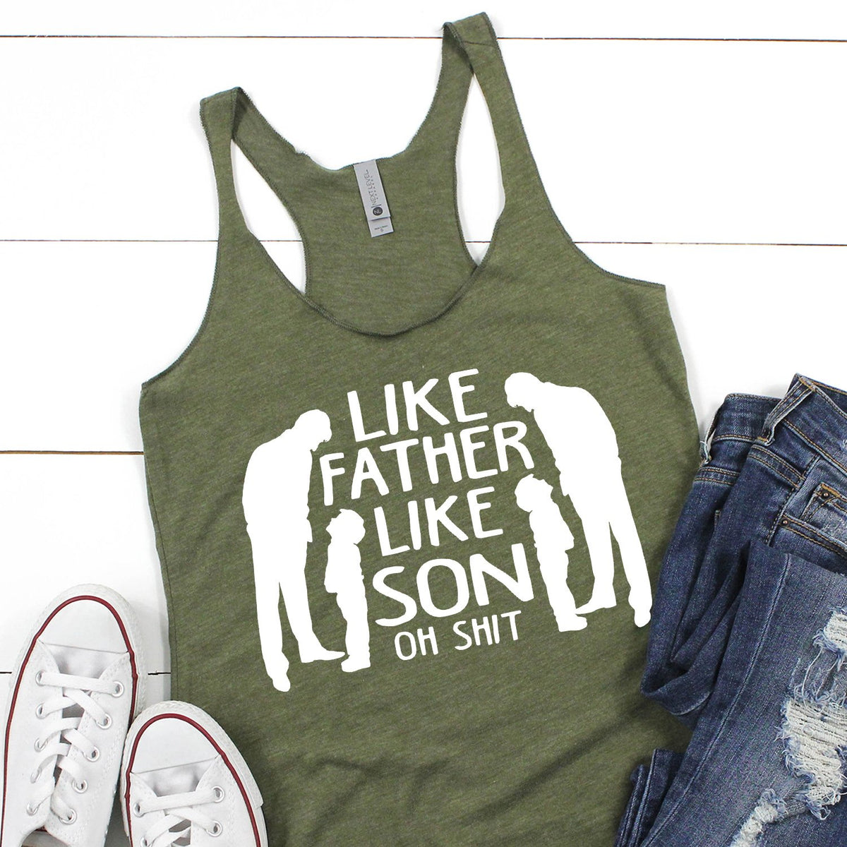 Like Father Like Son Oh Shit - Tank Top Racerback