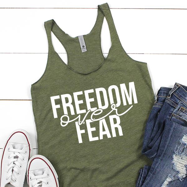 Freedom Over Fear - Tank Top Racerback