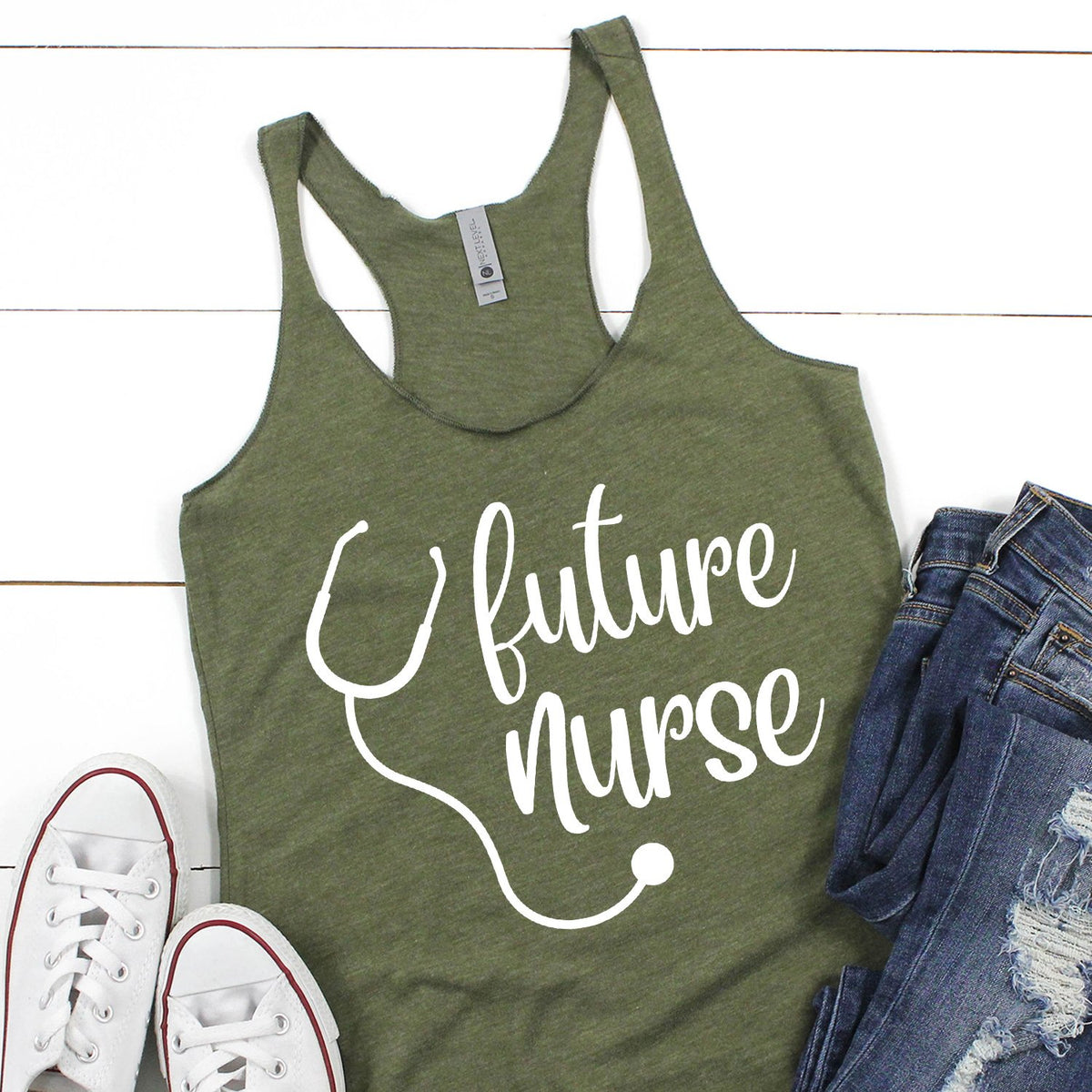 Future Nurse with Stethoscope - Tank Top Racerback