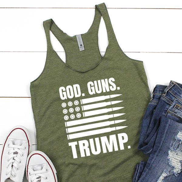 God Guns and Trump - Tank Top Racerback