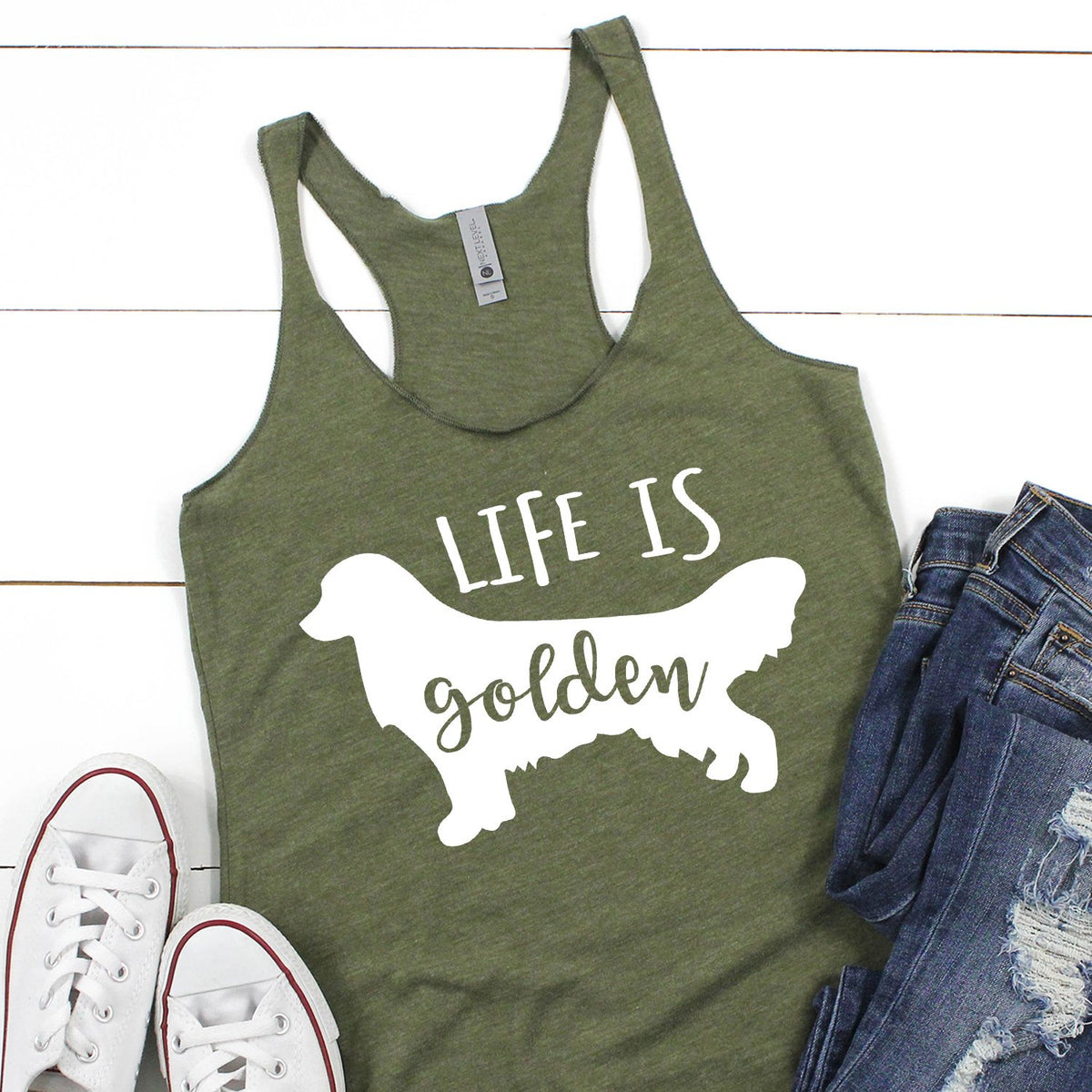 Life is Golden Retriever - Tank Top Racerback