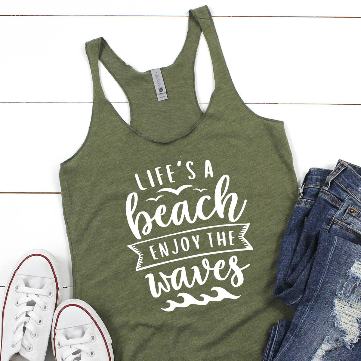 Life&#39;s A Beach Enjoy The Waves - Tank Top Racerback