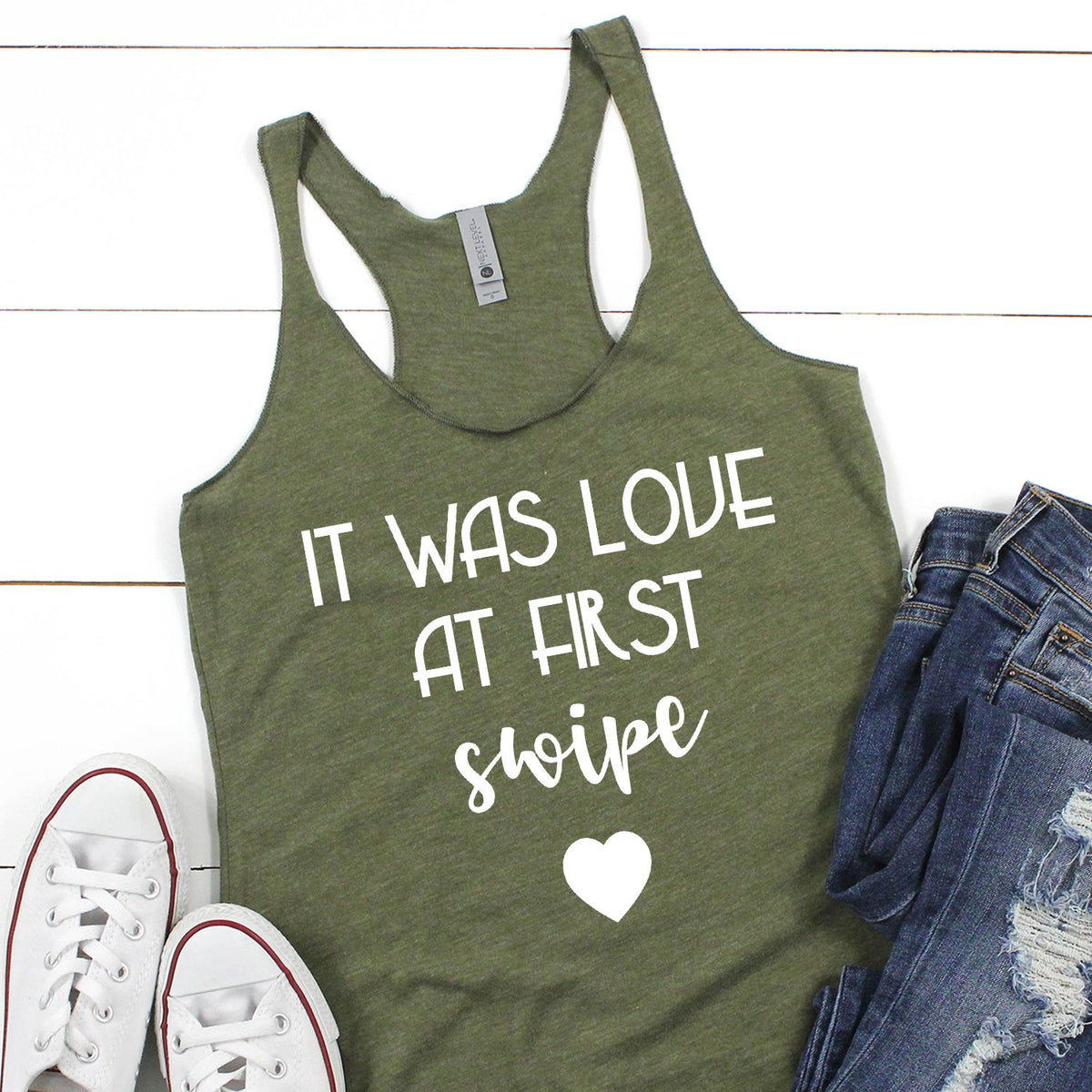 It Was Love at First Swipe - Tank Top Racerback