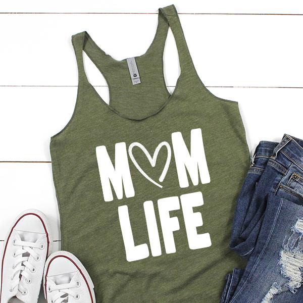 Mom Life with Heart - Tank Top Racerback