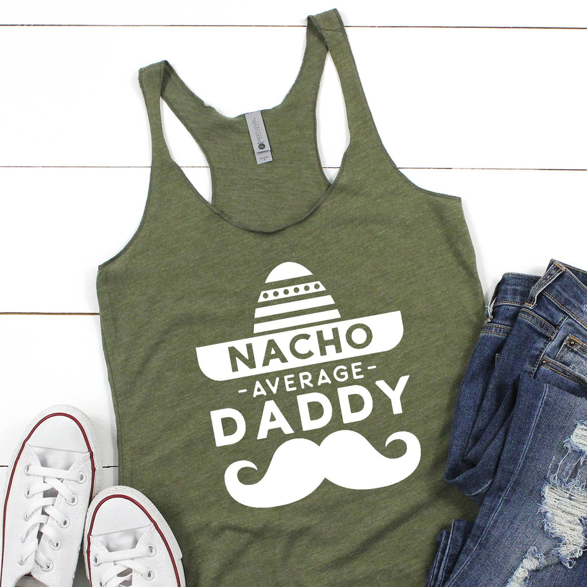 Nacho Average Daddy with Mustache - Tank Top Racerback