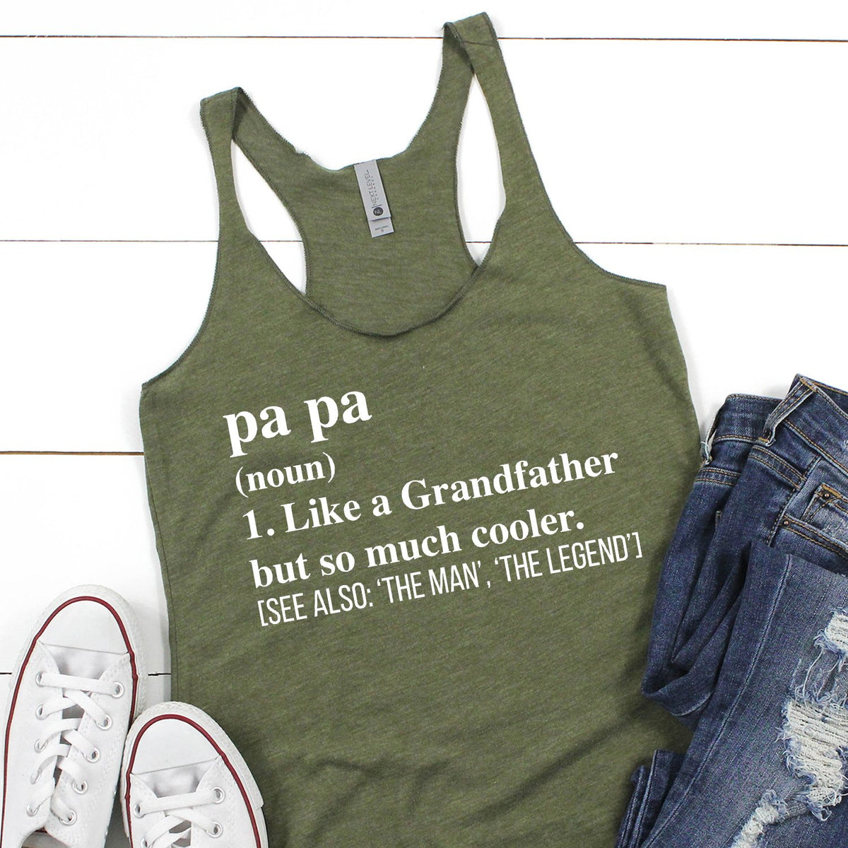 Pa Pa (Noun) 1. Like A Grandfather But So Much Cooler - Tank Top Racerback