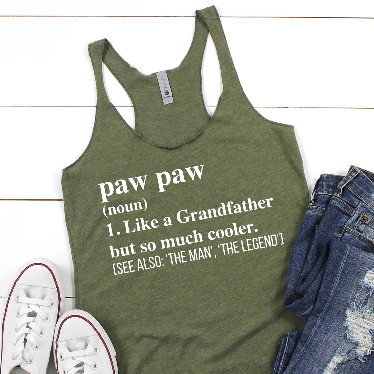 Paw Paw (Noun) 1. Like A Grandfather But So Much Cooler - Tank Top Racerback