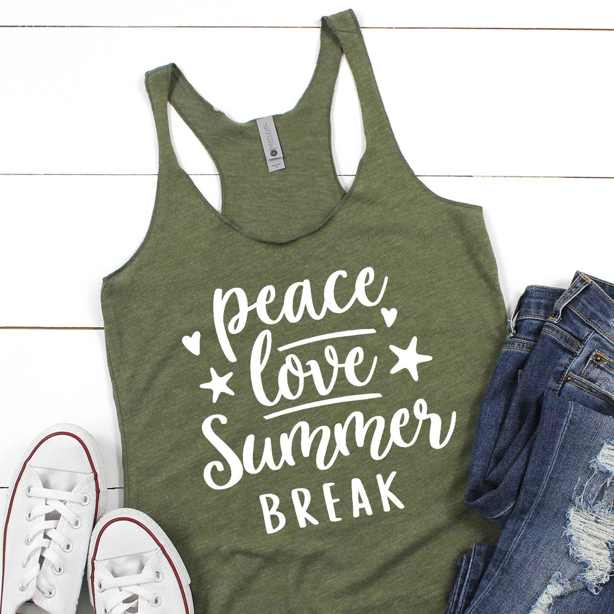 Peace Love Summer Break - Tank Top Racerback