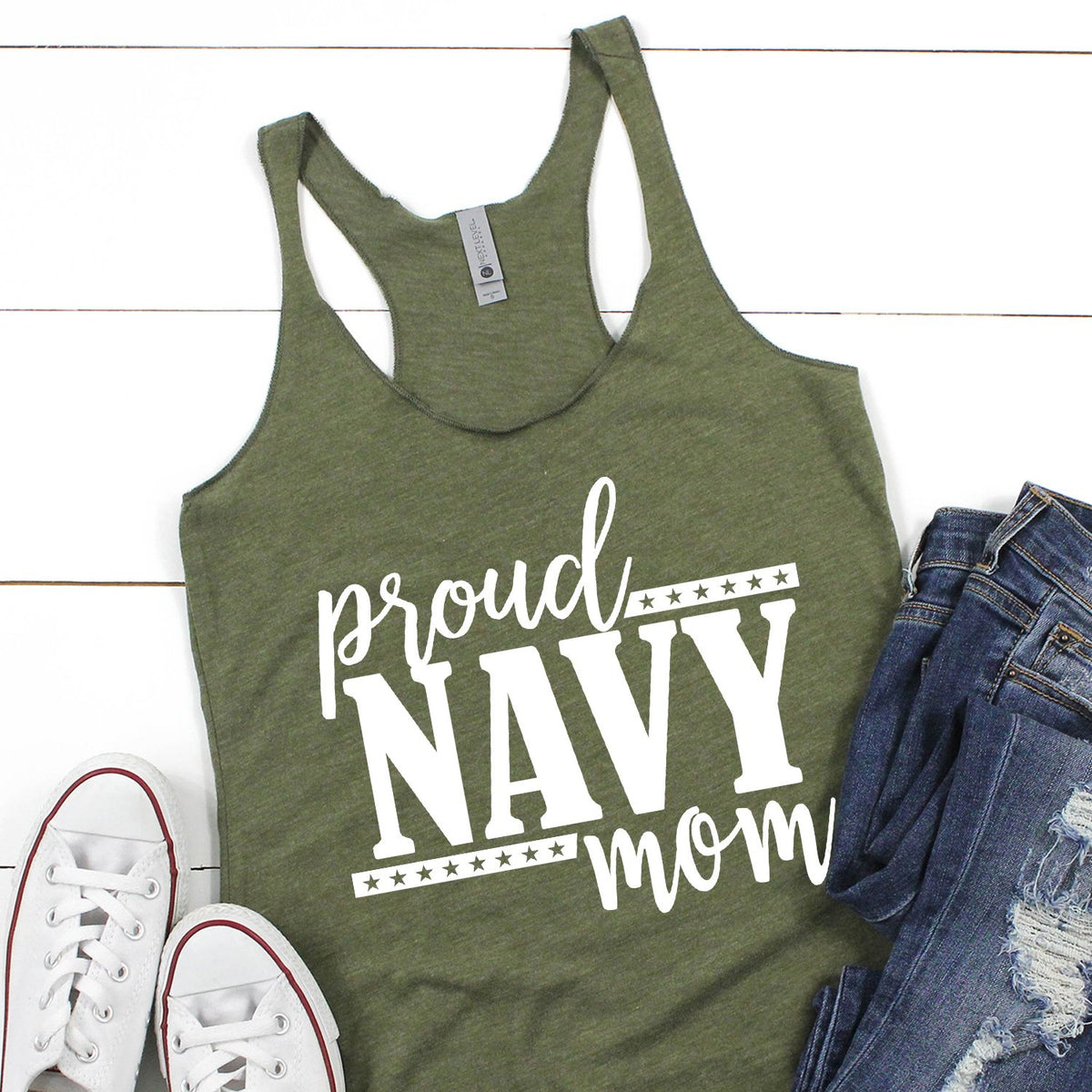 Proud Navy Mom - Tank Top Racerback