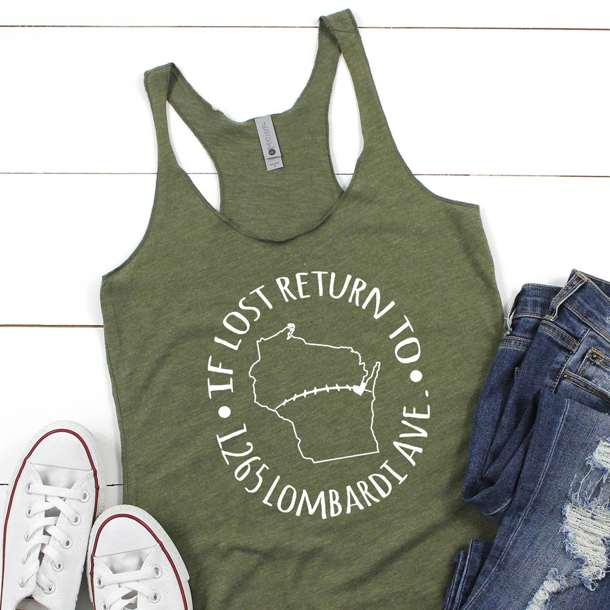 If Lost Return to 1265 Lombardi Ave. - Tank Top Racerback