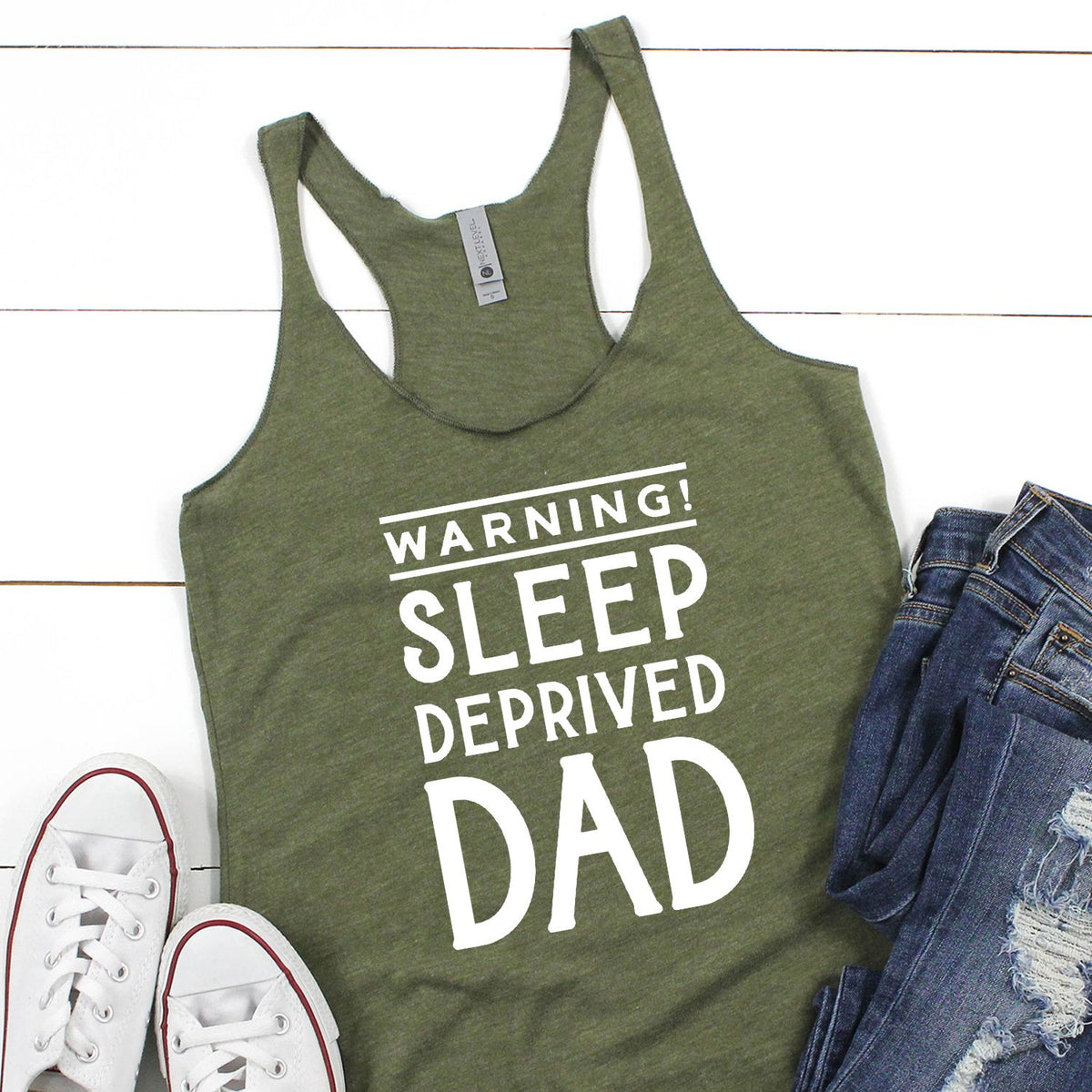 Warning! Sleep Deprived Dad - Tank Top Racerback