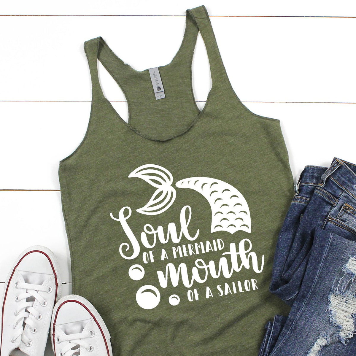 Soul of A Mermaid Mouth of A Sailor - Tank Top Racerback